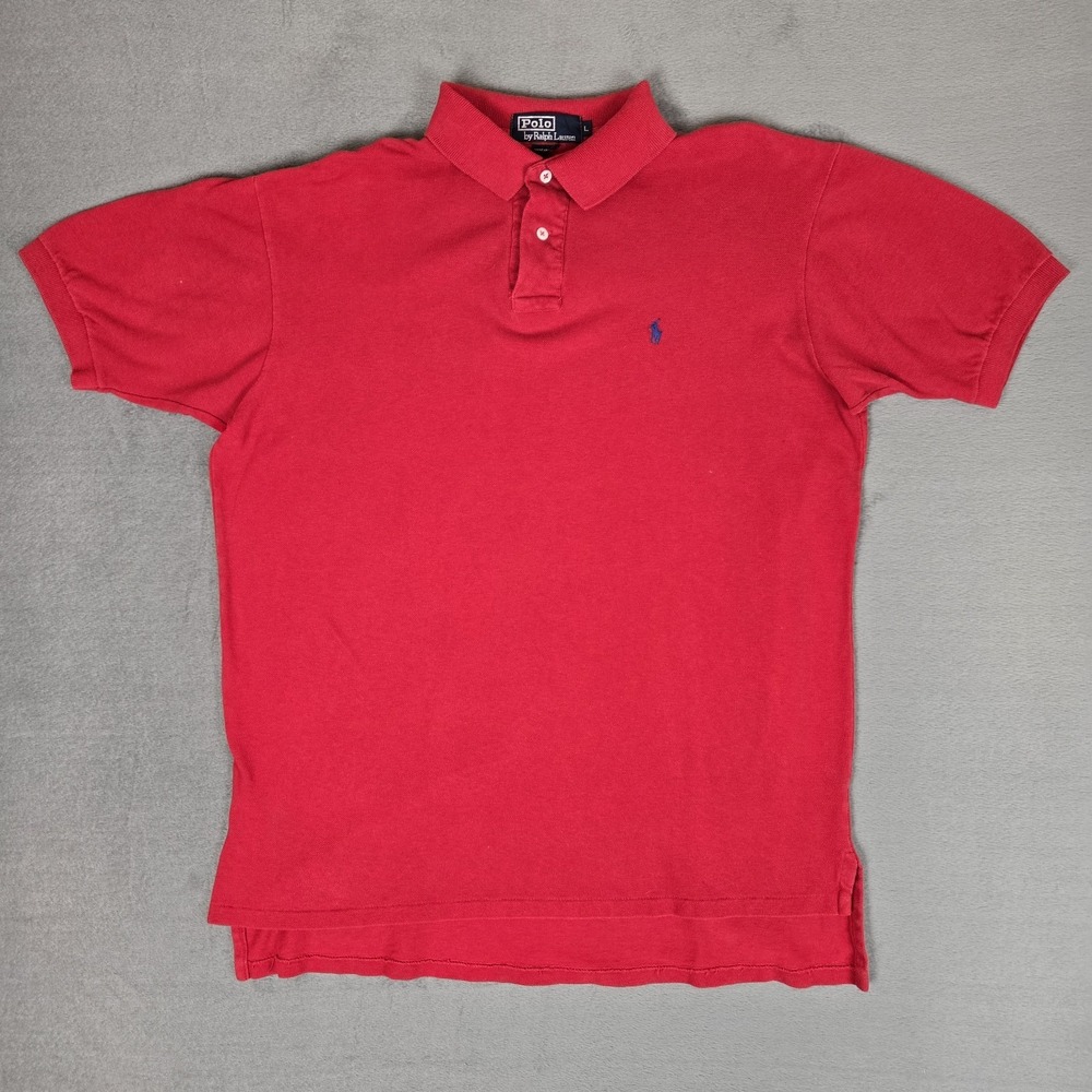 Polo Ralph Lauren Polo Shirt Mens Large Red Vintage USA Made Short Sleeve Preppy